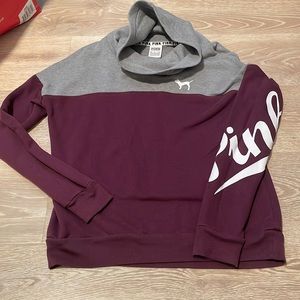 PINK turtle neck hoodie